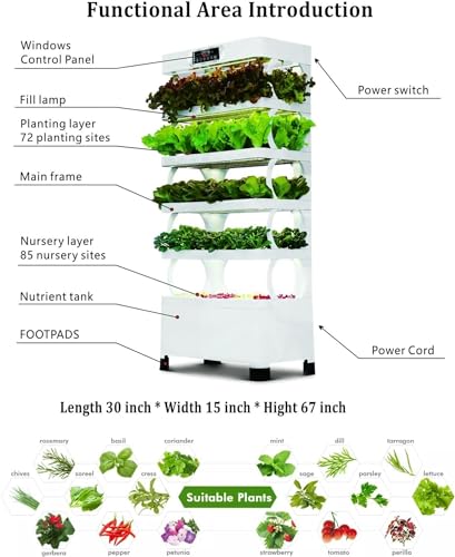 Système de Culture hydroponique Tour Grand avec 160 pièces, Blanc - Cadeau de Jardin d'herbes aromatiques – Image 4