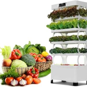 Système de Culture hydroponique Tour Grand avec 160 pièces, Blanc - Cadeau de Jardin d'herbes aromatiques